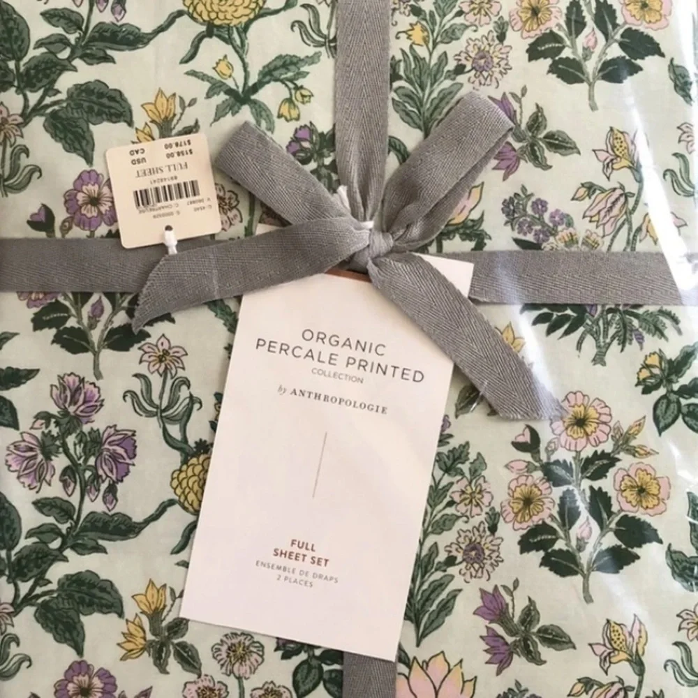 Anthropologie Iluka Aloe Full Sheet Set in Chartreuse NIP
